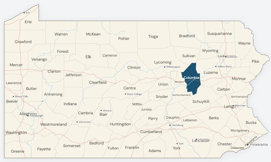 Columbia County map