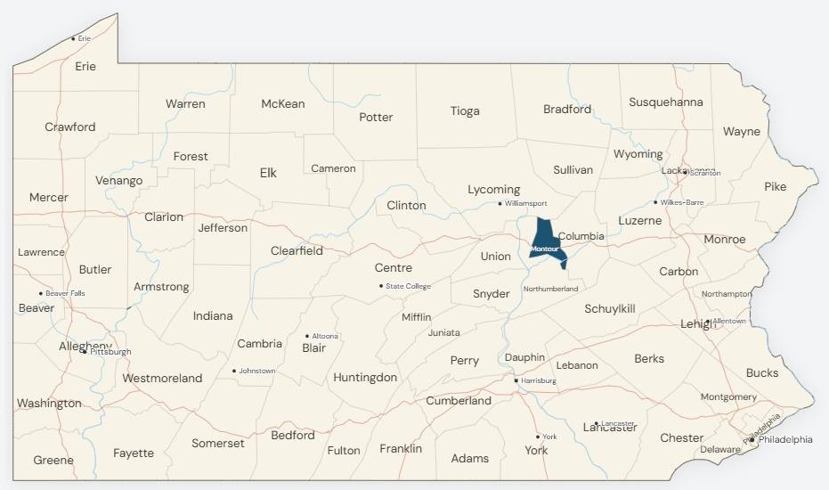 Montour County map