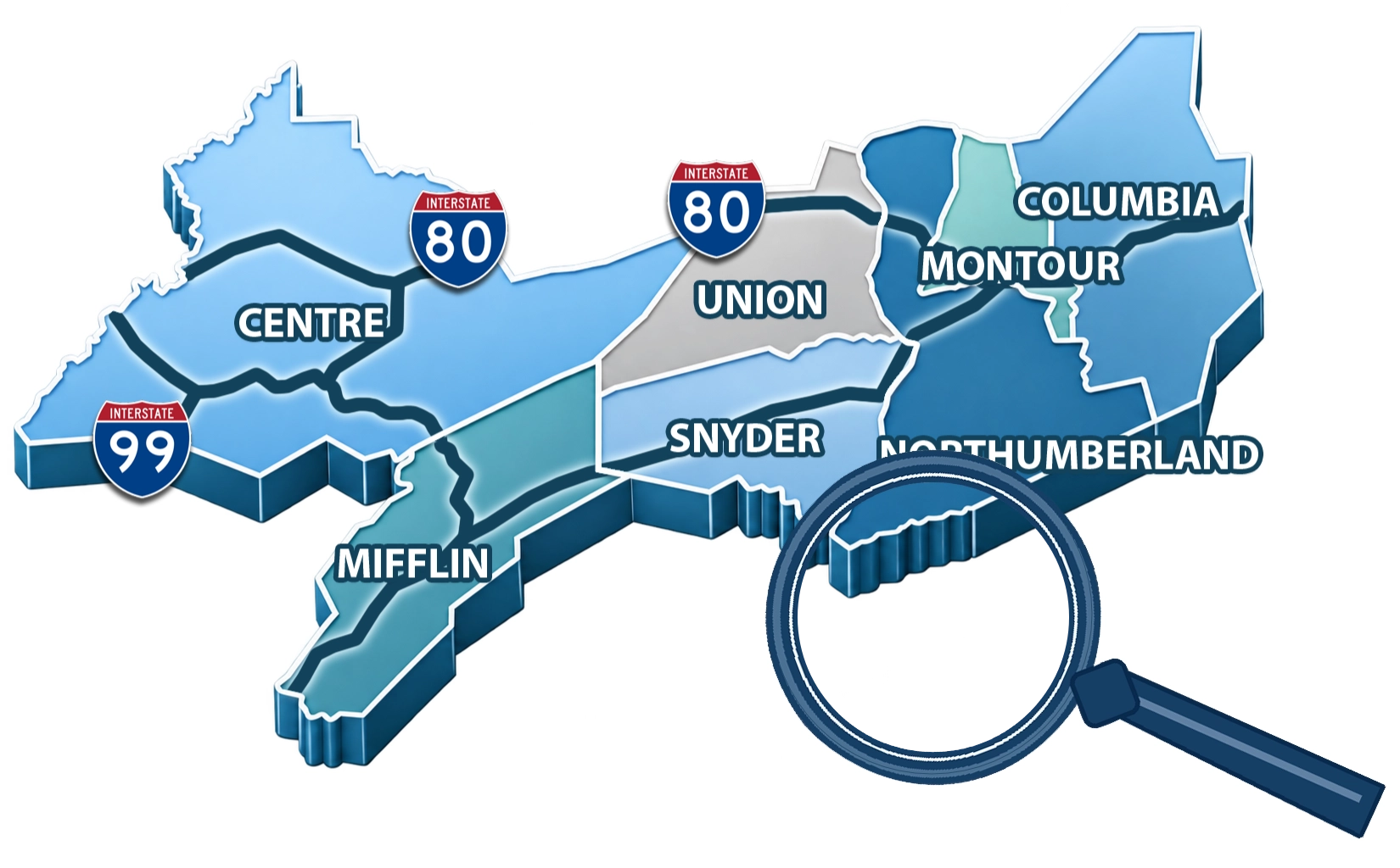 Central PA region map