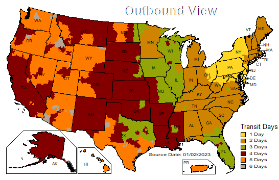 Map of US highlighting the northeast